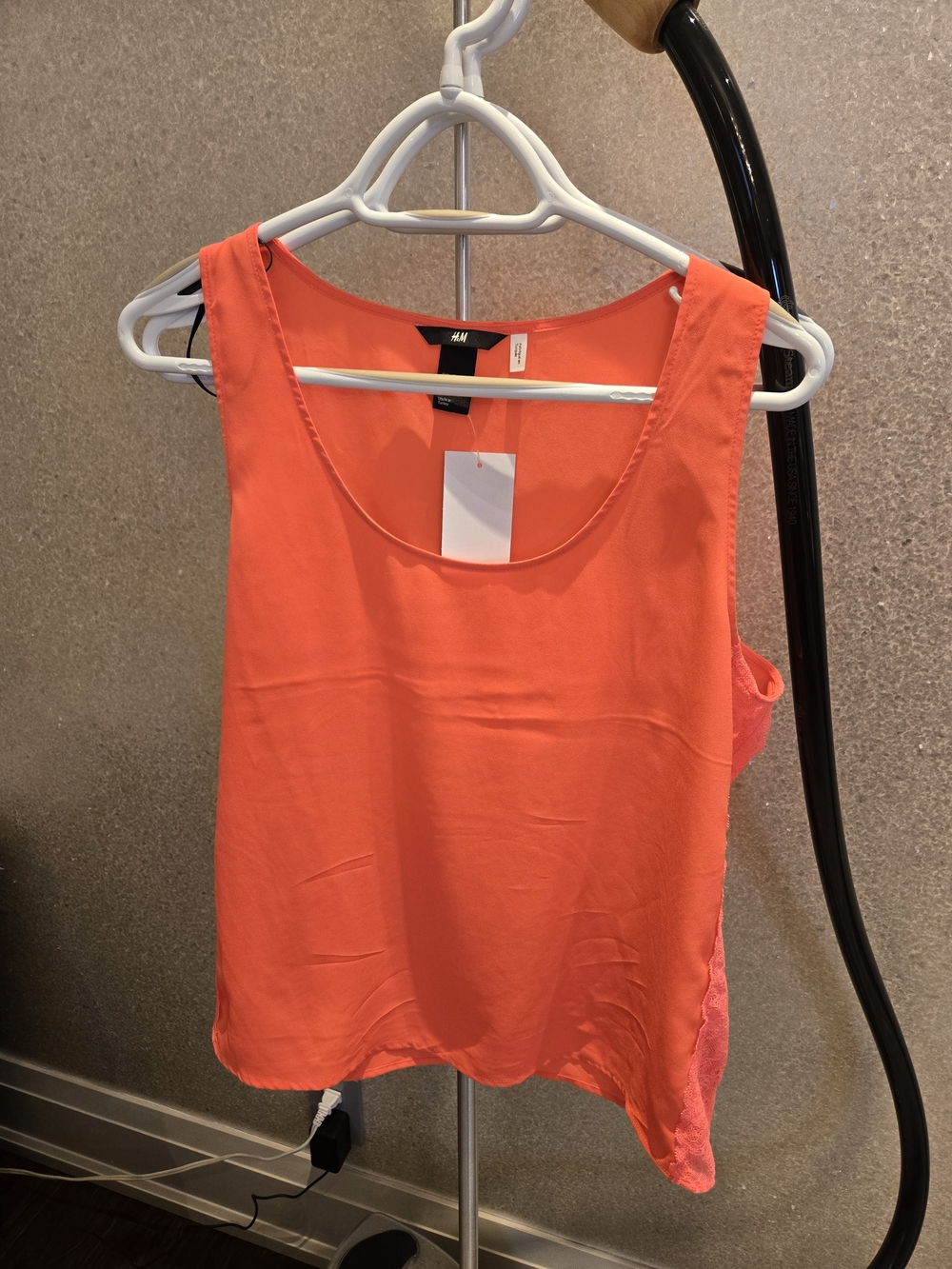 H&M Bright Coral Scoop Neck Tank Top